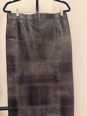 Tom Ford Patch Calf Leather Knee-Length Skirt